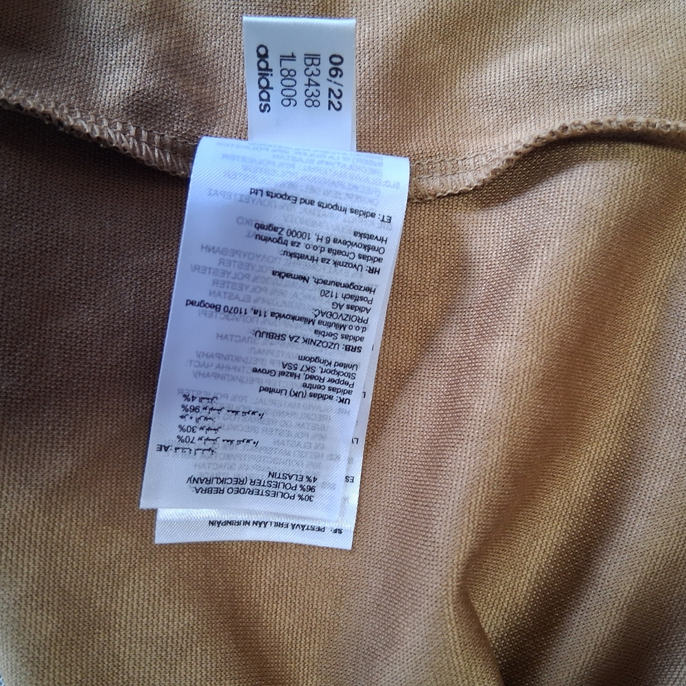 Adidas Tan V-Neck Shirt with Purple Stripes - Picture 5 of 8